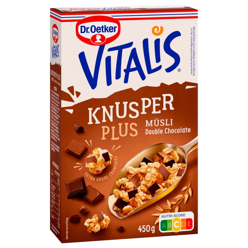 Dr. Oetker Vitalis Knuspermüsli Plus Double Chocolate 450g